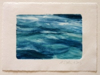 Aus der Serie: Winzige Ozeane, 2013, Monotypie, l auf Japan-Simili-Papier, Plattenformat ca. 7x10 cm